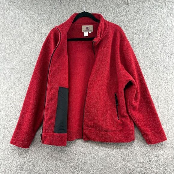 The Territory Ahead Men Full Zip Sweater L Red Side Pockets Cardigan Casual - Picture 5 of 8